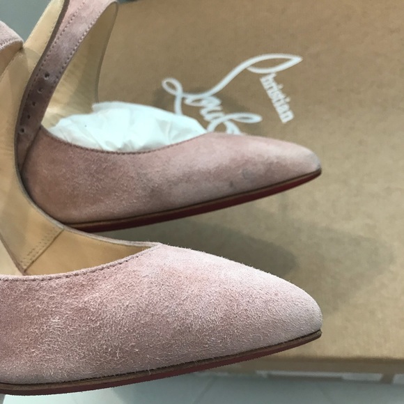 Christian Louboutin Marlenarock pink suede heels nude - Picture 5 of 8